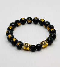 Load image into Gallery viewer, Black Obsidian Wreath Unisex Bracelet