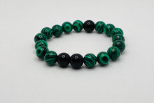 Load image into Gallery viewer, Malachite and Black Obsidian Unisex Bracelet