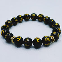 Load image into Gallery viewer, Black Obsidian Wreath Unisex Bracelet
