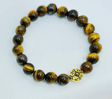 Load image into Gallery viewer, Tiger Eye Beaded Bracelet (12mm)
